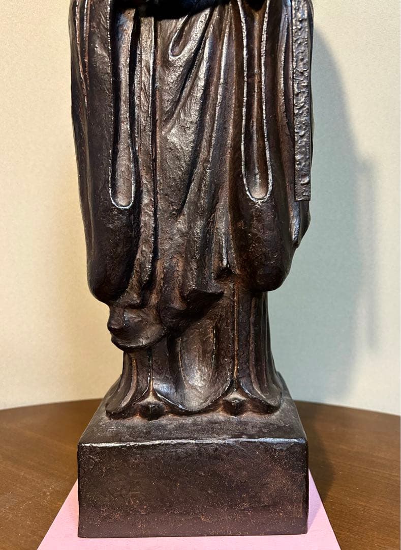 金工家 板坂辰治 銅造　聖徳太子像　共箱 置物 彫刻 彫像