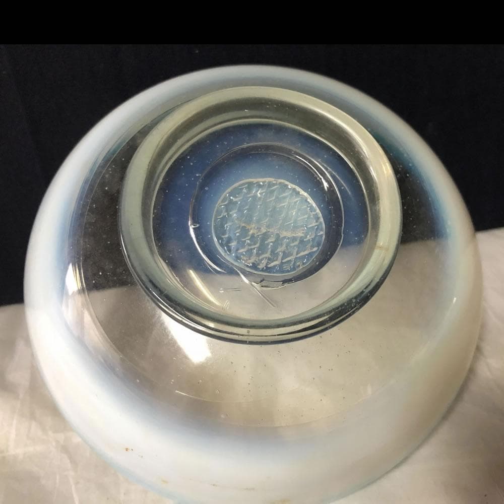 e2255 乳白ガラス 鉢 口径15cm ガラス鉢 乳白色 硝子鉢