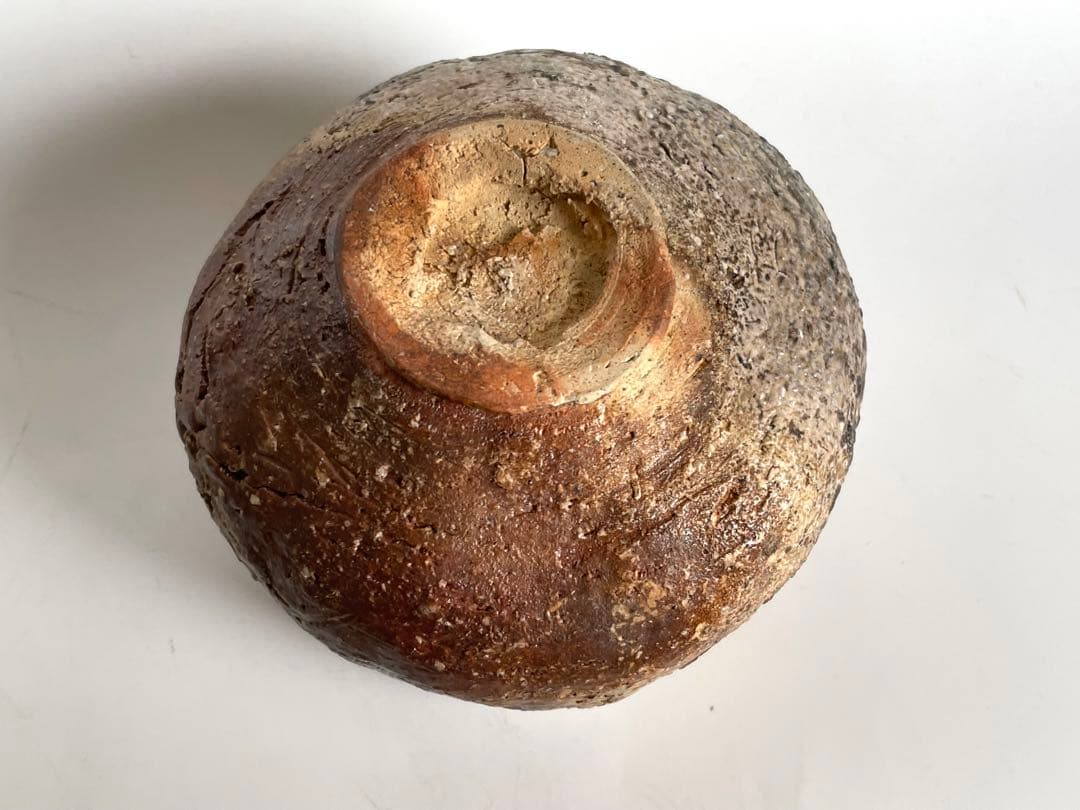 陶芸家　中村梅山　茶碗　抹茶碗　加賀　石川県　素焼き　手捻り　共箱