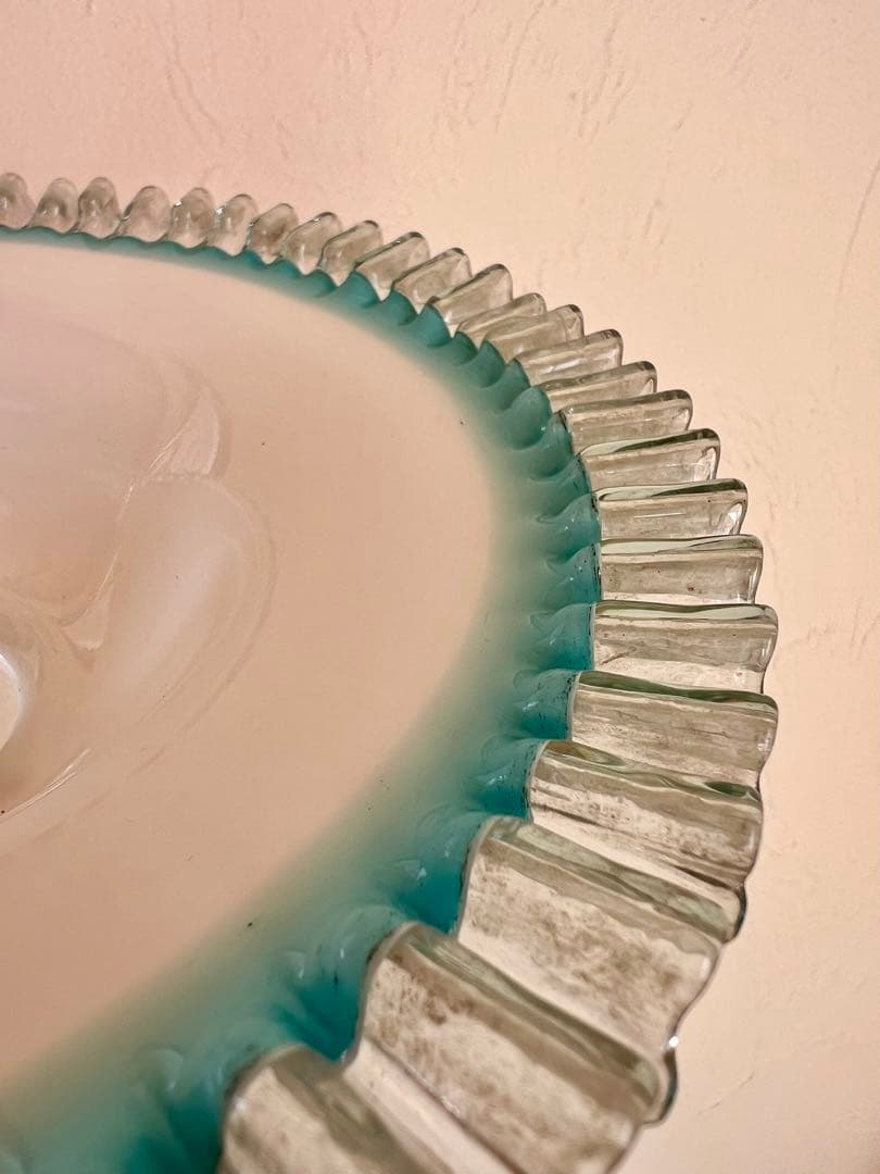 大正ロマン　和ガラス　電笠　青　アンティーク　灯り　照明　古民家　古道具