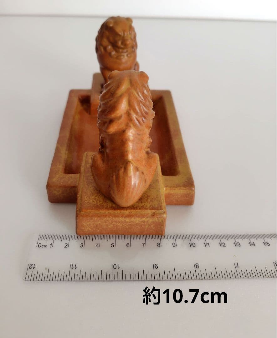 九谷焼　狛犬灰皿　木箱付き　昭和十六年　ヴィンテージ　獅子