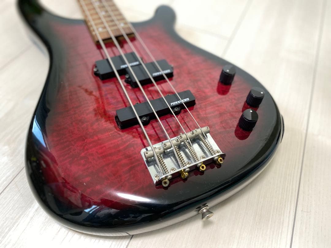 FERNANDES FRB-40 深紅キルト 美品 ギグバッグ付