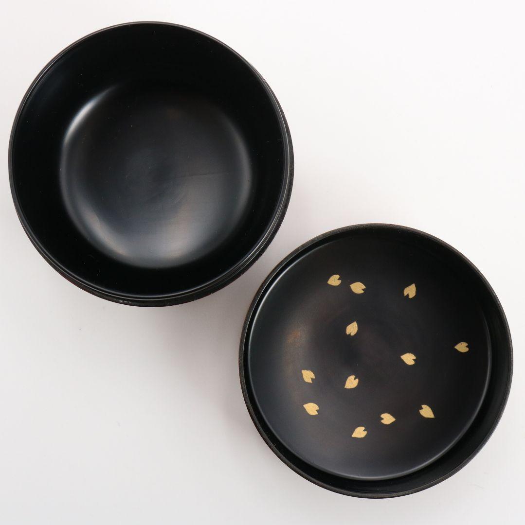 岡本陽斎作 桜川蒔絵 平棗 茶道具 共箱　V773　N2