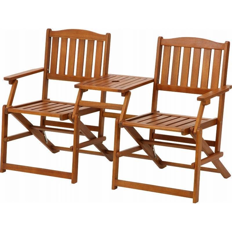 フォールディング ラブベンチ 天然木アカシア材 [5012]