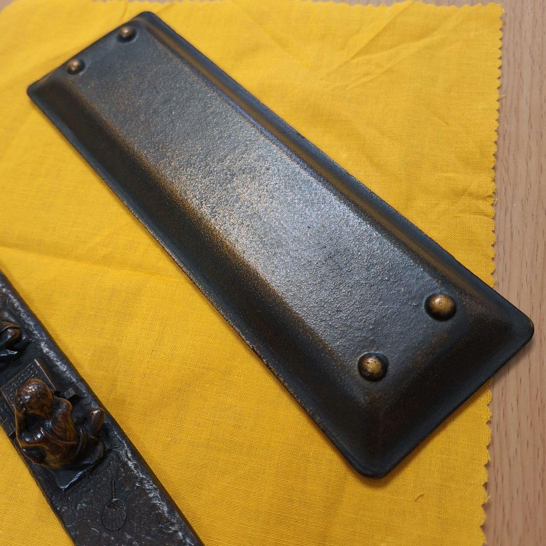 (未使用)青銅製文鎮 勝負 治彦 作 文鎮 ペントレイ セット