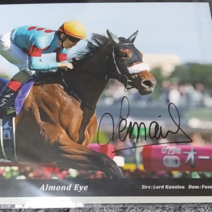 アーモンドアイ　オークス　ルメール騎手　直筆サイン入りフォト