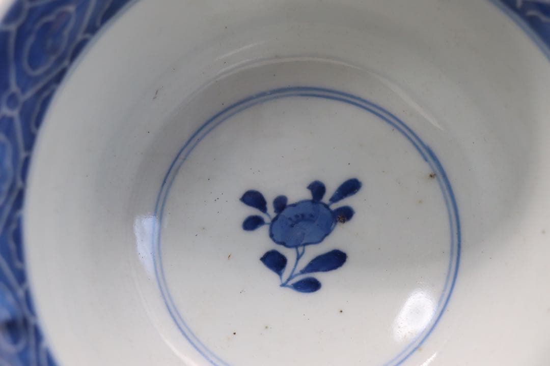 時代　染付　鉢　寿　アンティーク　送料込み1222