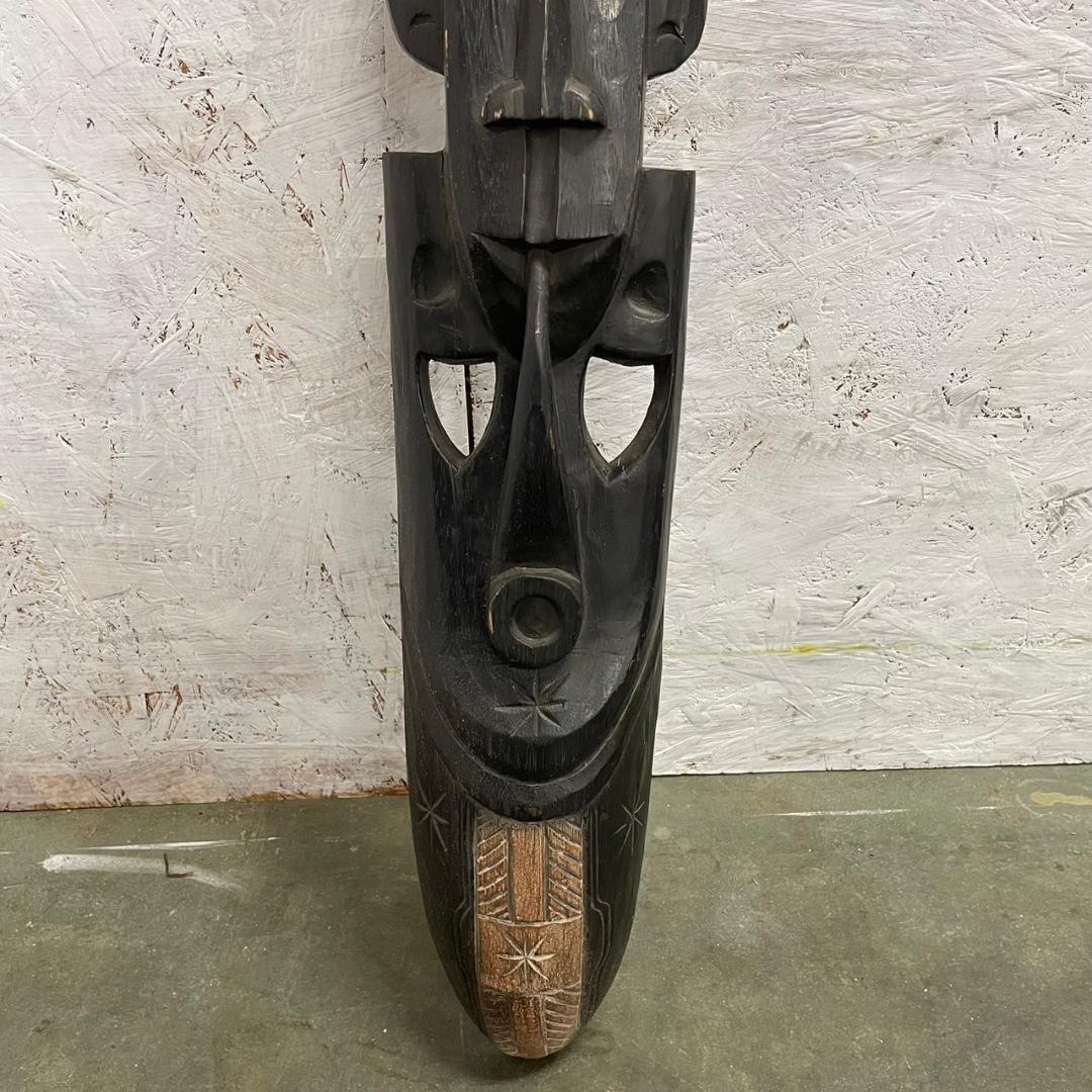 木彫り 飾り お面 アンティーク オブジェ アジアン家具 壁飾り Y0379