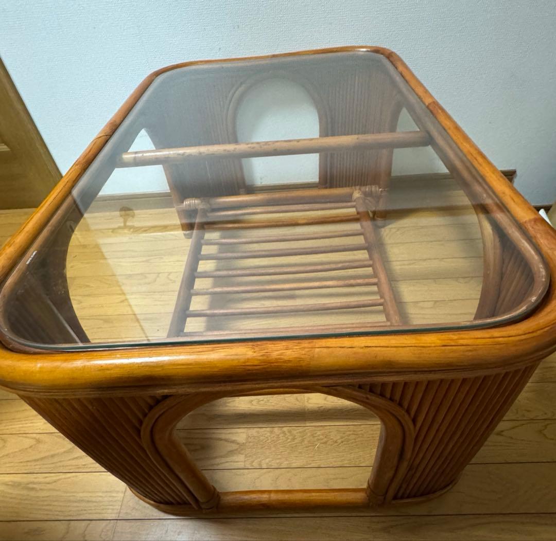 Oliver ラタン座卓 レトロ　ヴィンテージ　センターテーブル