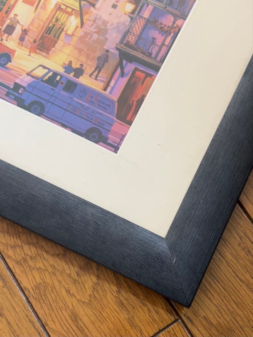 笹倉鉄平　マヨール広場　アートポスター　額装　HIBELL ART 45×100