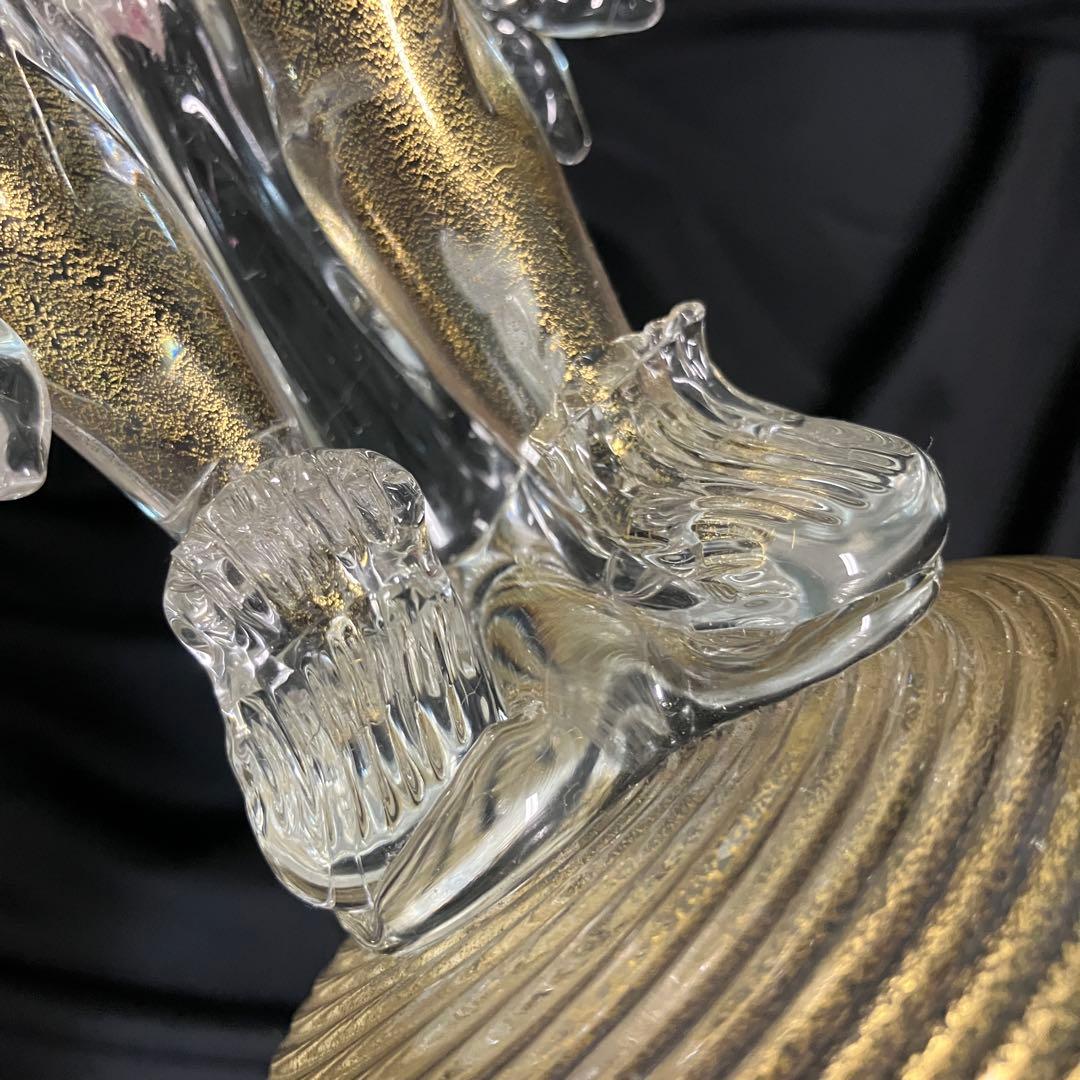 【匿名配送/希少】ベネチアングラス/ムラーノ/金彩/大型フィギュリン/工芸品