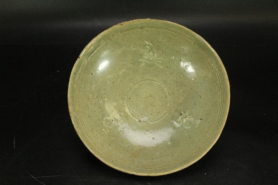 高麗青磁 花象嵌 碗 李朝(ZE529)