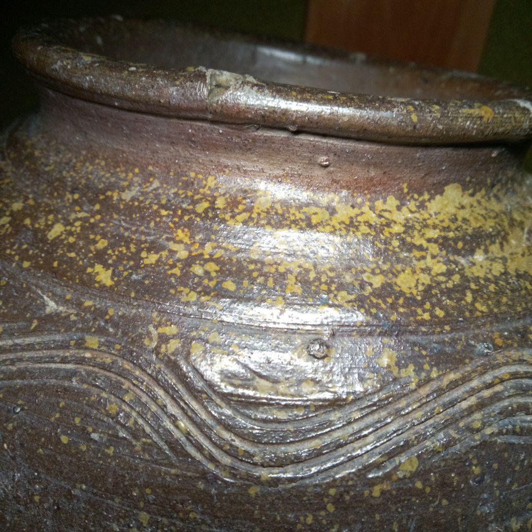 古備前室町時代波状紋茶壺