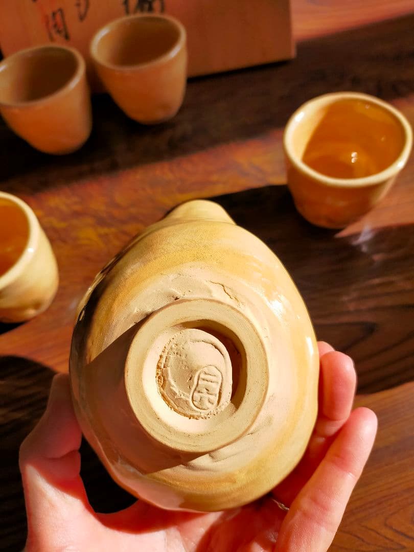 二六焼　茶器三ツ揃　蟹　松柏庵　佐々木二六　煎茶道具