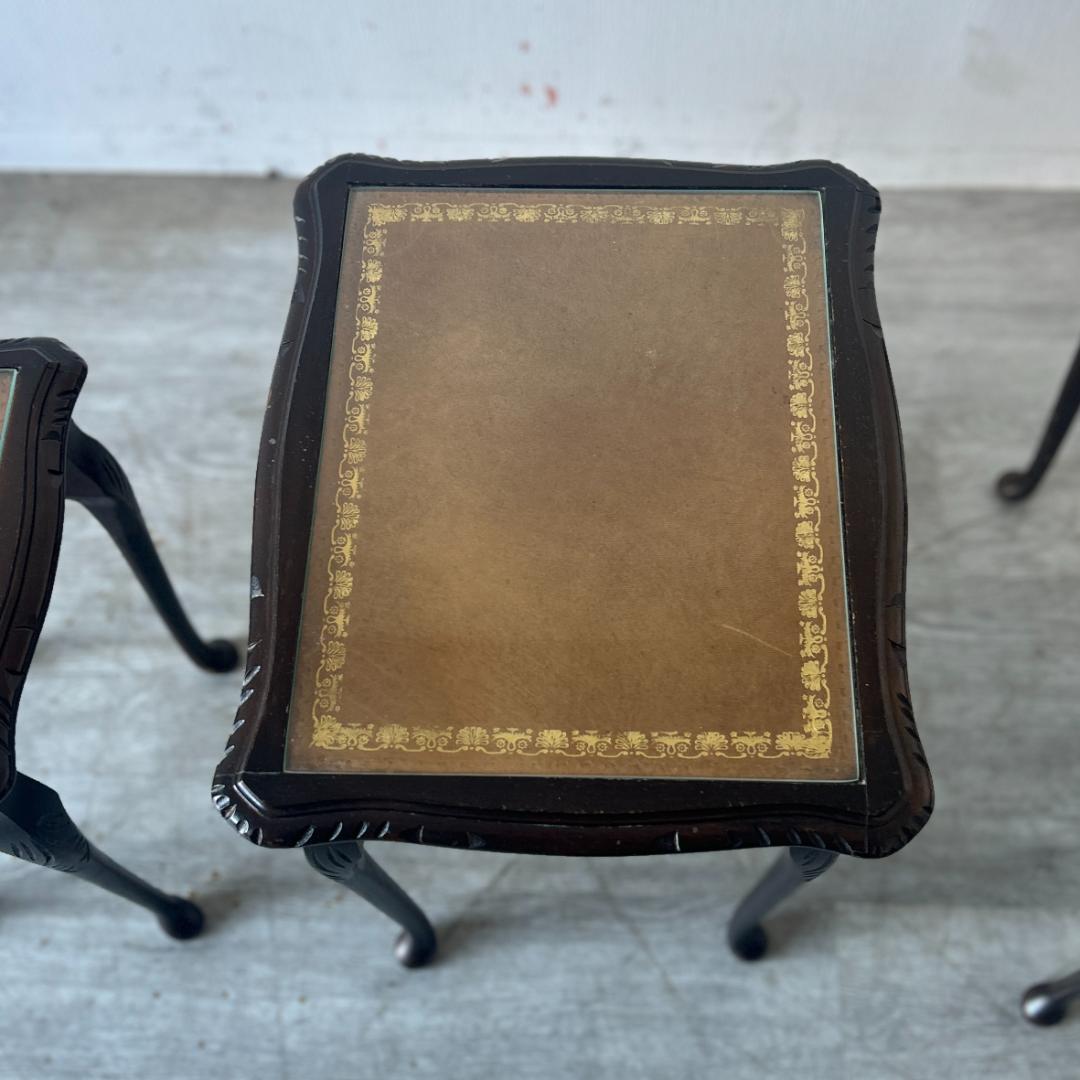 イギリス アンティーク家具 ガラストップ ネストテーブル 1960年頃 951A