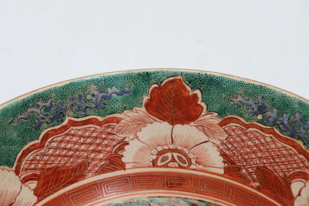 江戸晩期　古九谷　大鉢　アンティーク　木箱入　送料込み251107