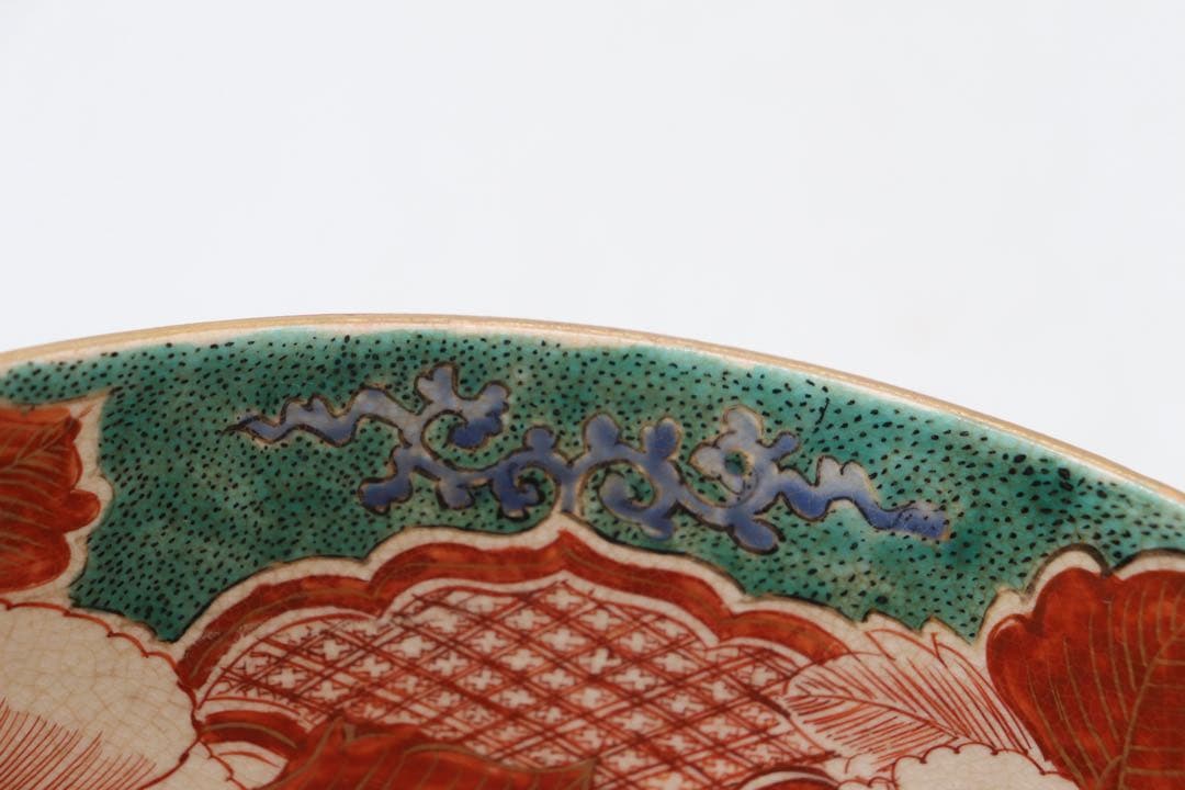 江戸晩期　古九谷　大鉢　アンティーク　木箱入　送料込み251107