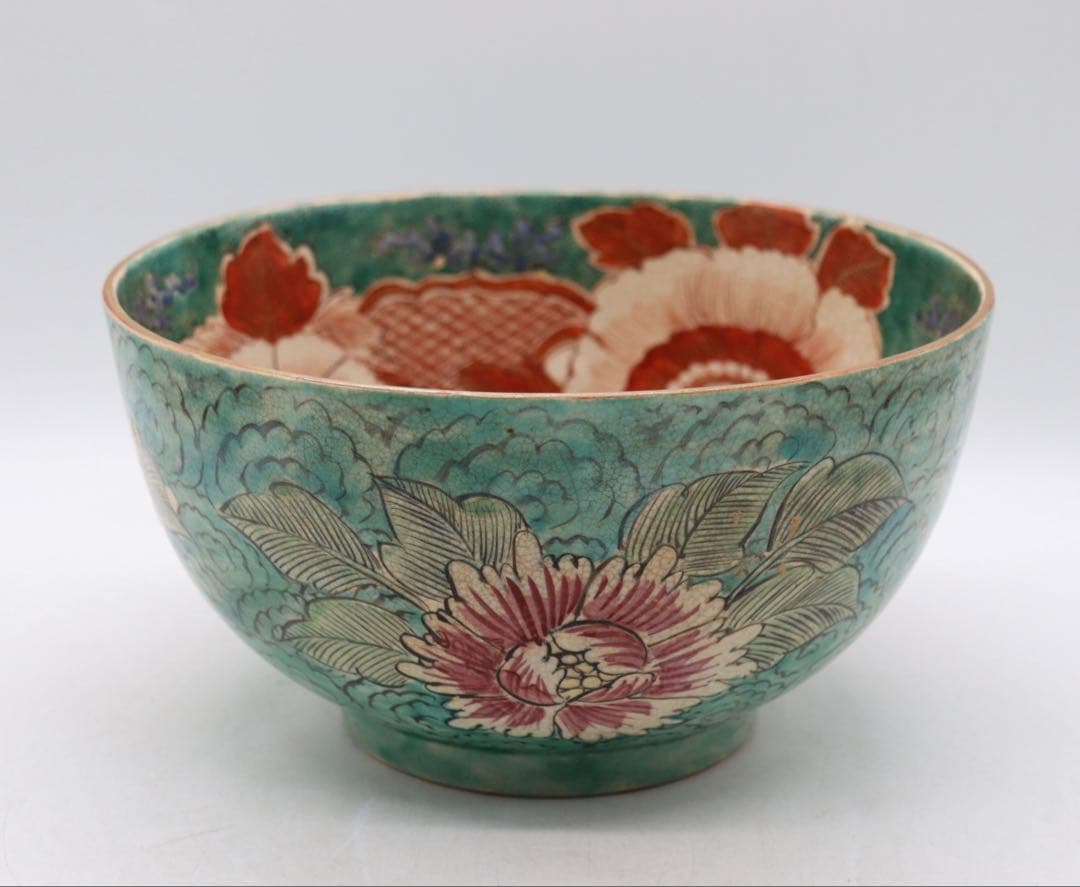 江戸晩期　古九谷　大鉢　アンティーク　木箱入　送料込み251107