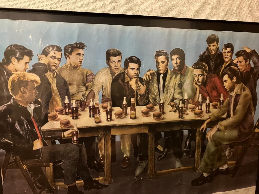 幻の作品★1973年 オランダ製 当時物 エルビス プレスリー 額付 ポスター