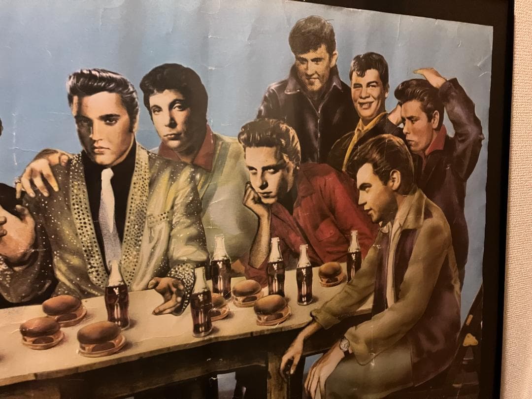 幻の作品★1973年 オランダ製 当時物 エルビス プレスリー 額付 ポスター