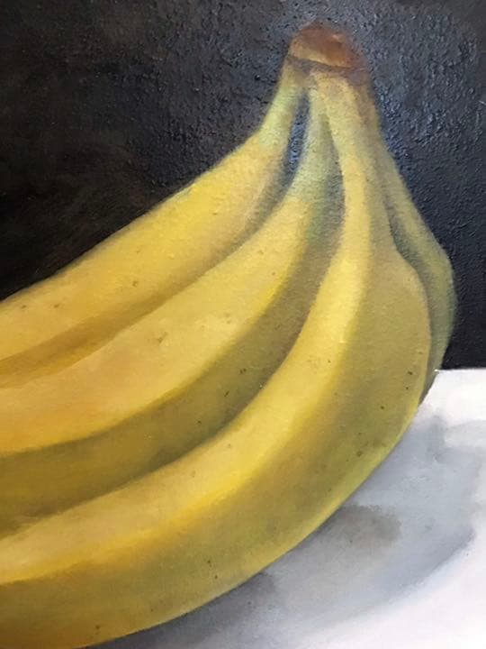 油絵 静物画 バナナ ドローイング