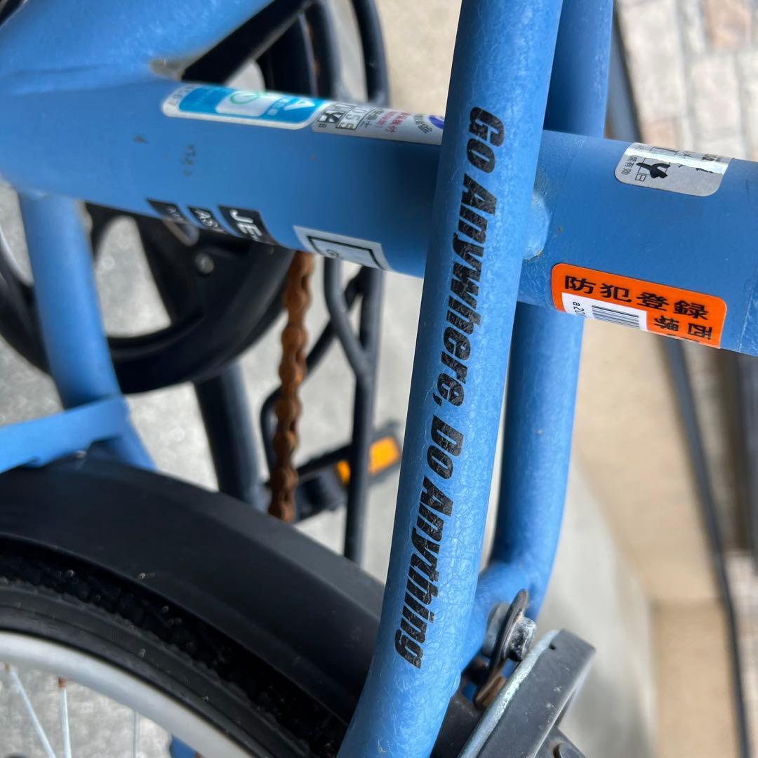 Jeep 折りたたみ自転車 青 フロントバスケット付き　手渡しのみ　神戸