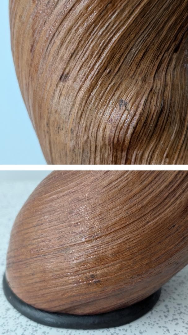 ビンテージ 40s 天然木 くり抜き オブジェ 一輪挿し プランター 戦前 希少