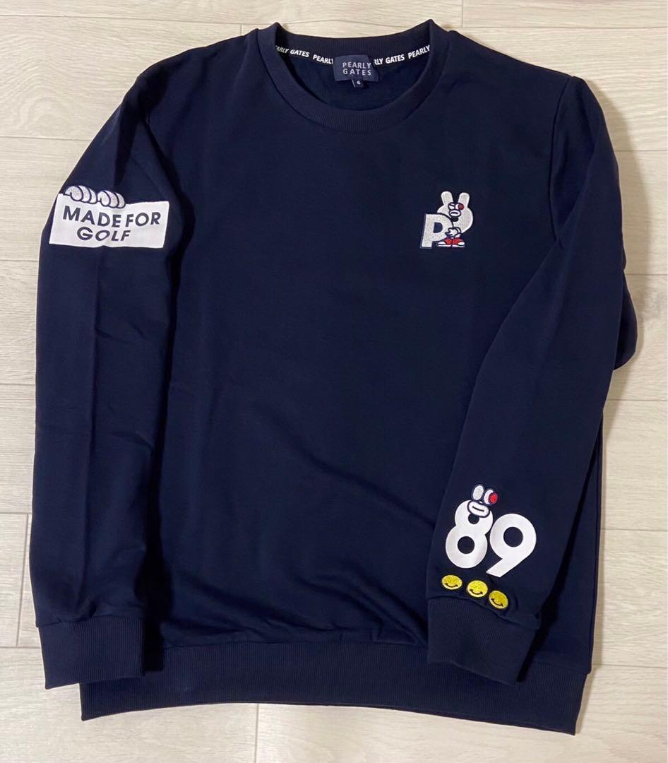 新品 正規品 パーリーゲイツ どうしちゃったPGスウェット紺 サイズ6 XL