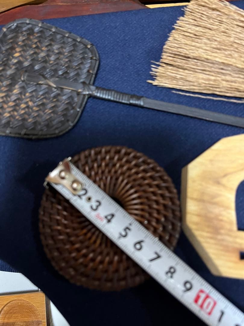 煎茶道具　瓶床　茶箒　炉扇　銚座　瓶敷き