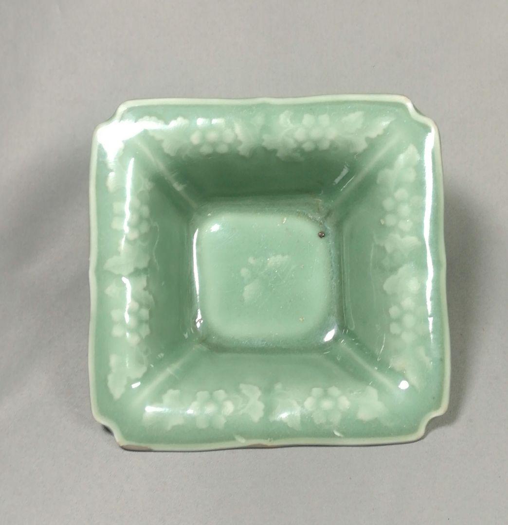 直しあり　三田青磁　四方鉢