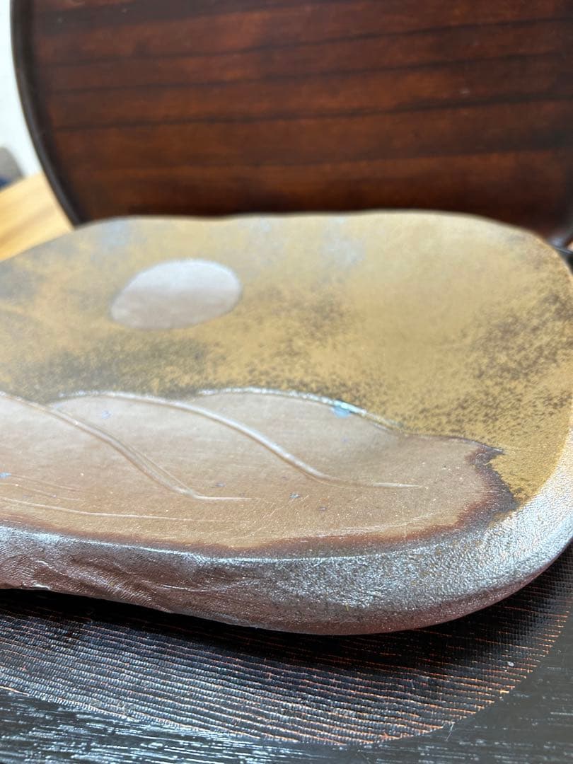 備前　吉本 正 四方皿（飾り皿）