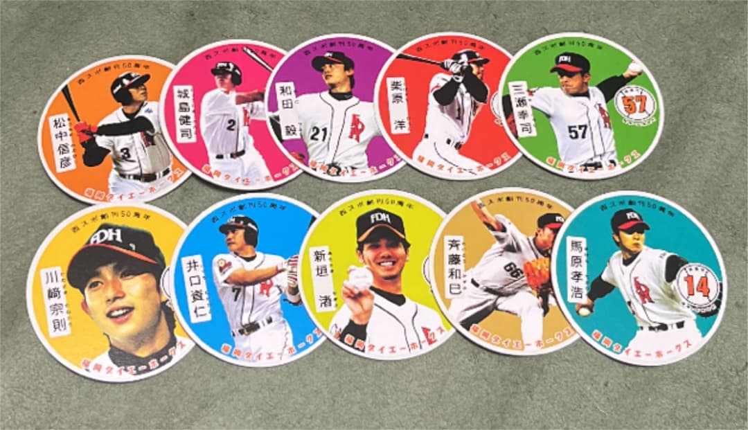 福岡ダイエーホークス　50周年記念メンコ【3点セット】