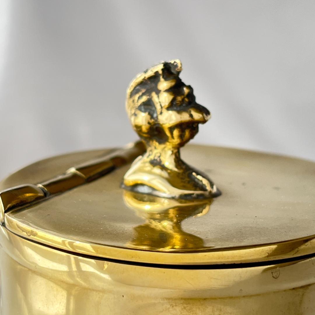 【英国】騎士のティーキャディー【シルバープレート】ゴールド