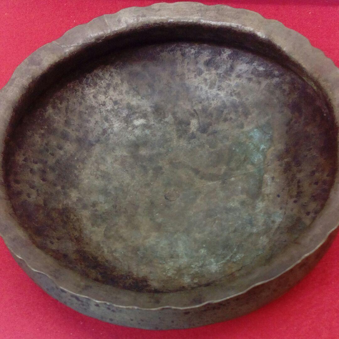 室町時代末期〜安土桃山時代頃稀少砂張古銅製打出１８センチ茶道具当時物コレクション