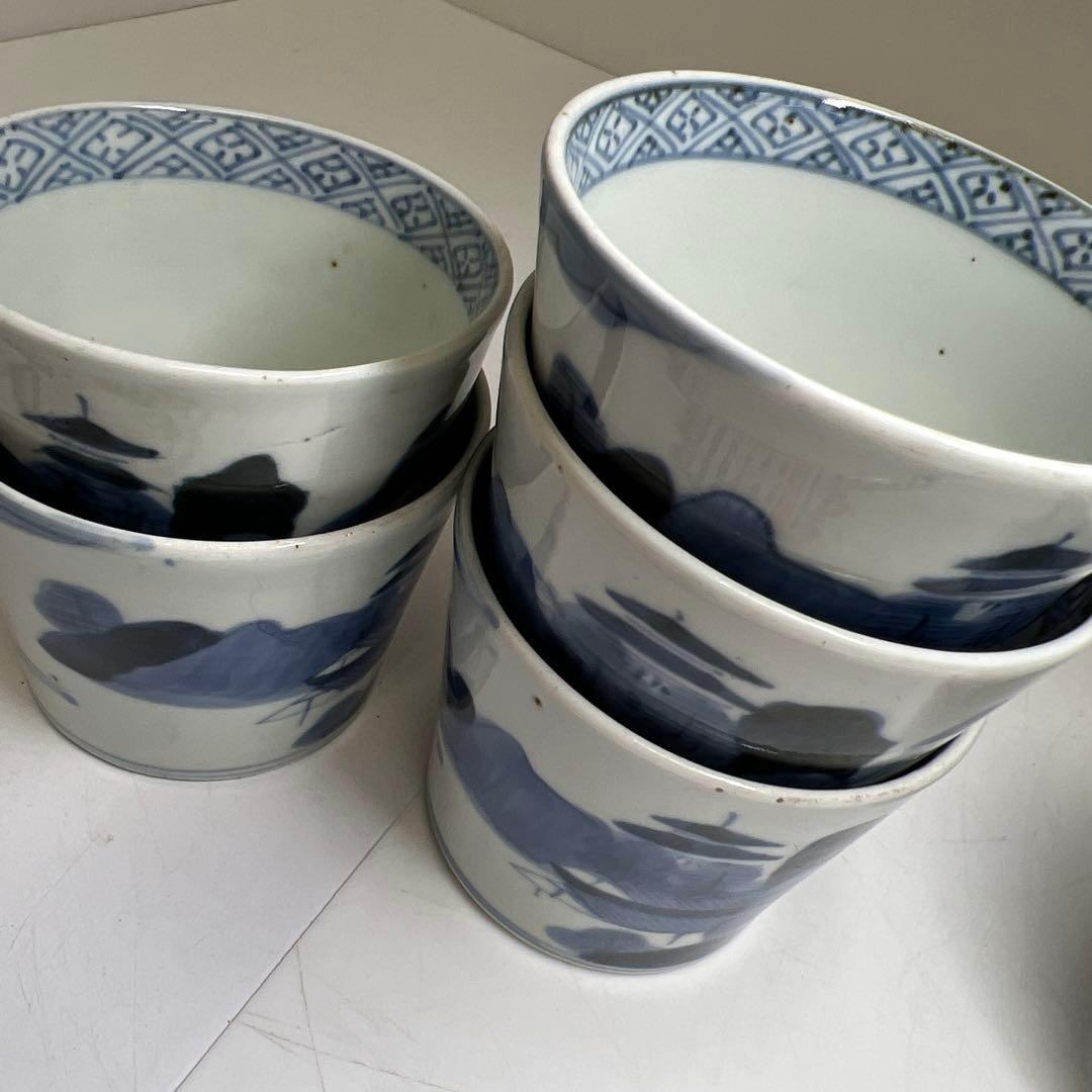 古伊万里染付そば猪口10客　口径約8㎝　東Y8-0122②タトチ