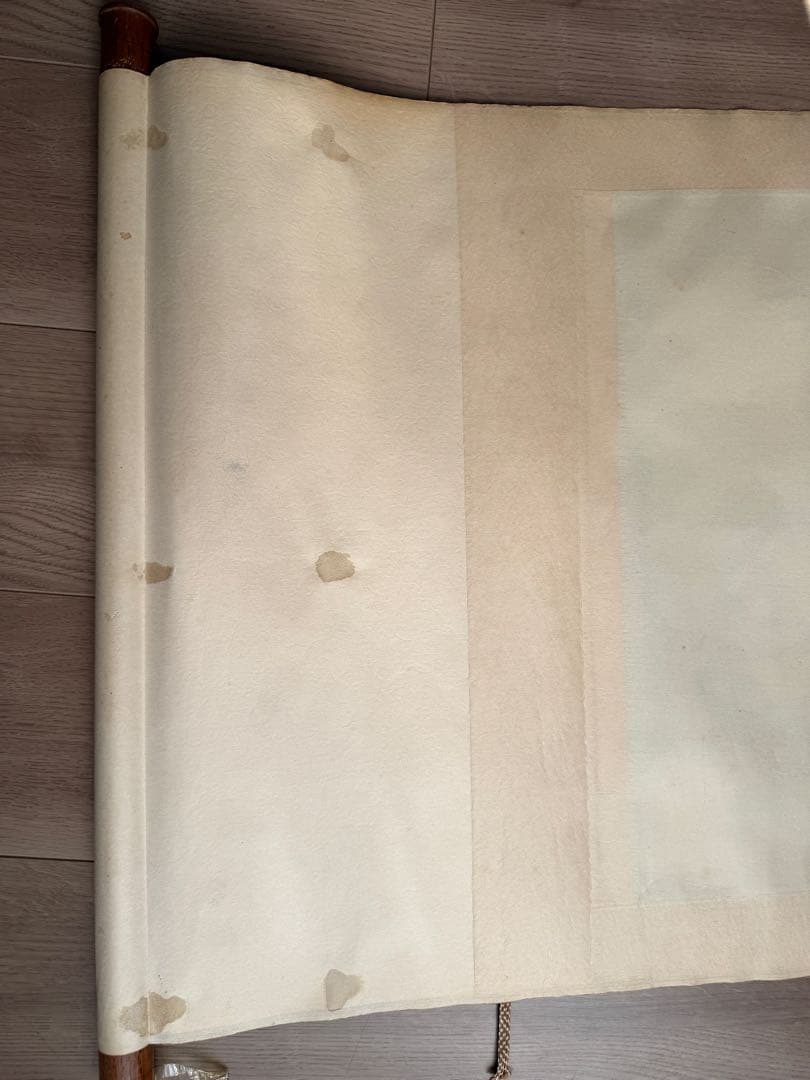 鶴と松の日本画 掛軸　伯岡筆