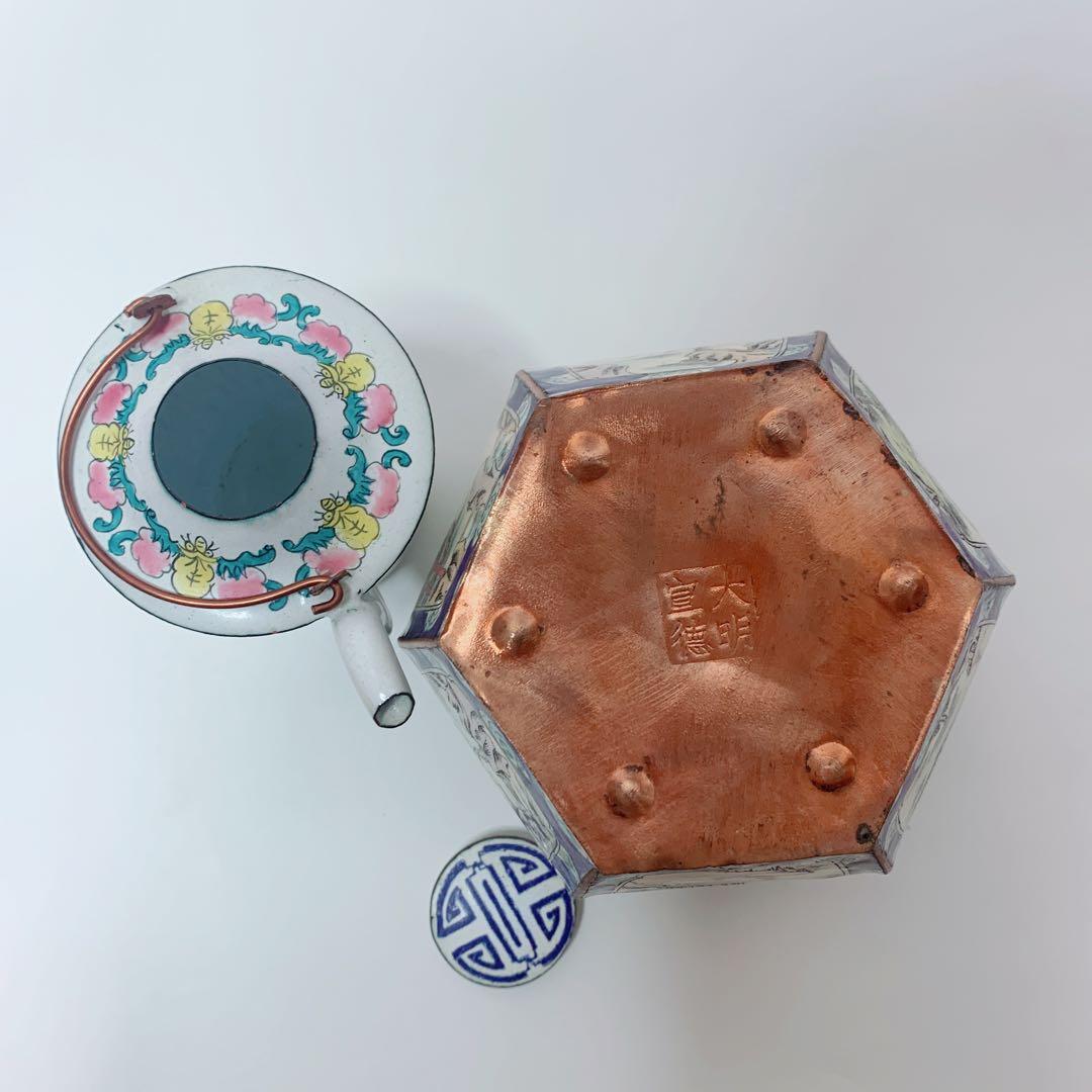 中国 徳利 六角酒器　チロリ　熱燗　大明宣徳　アンティーク　ヴィンテージ