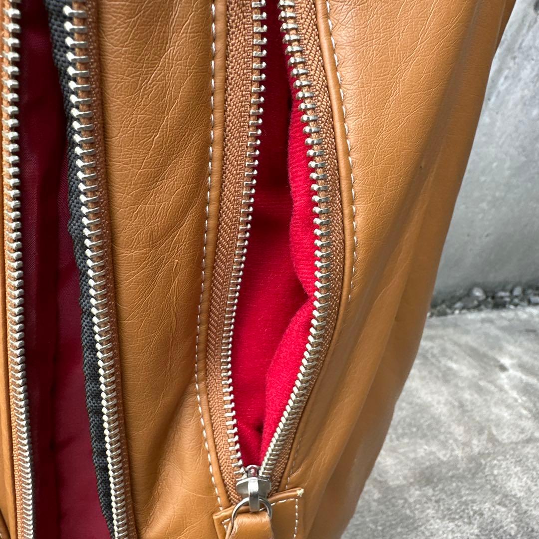 ONOFFブラウン レザー風 キャディバッグ　軽量