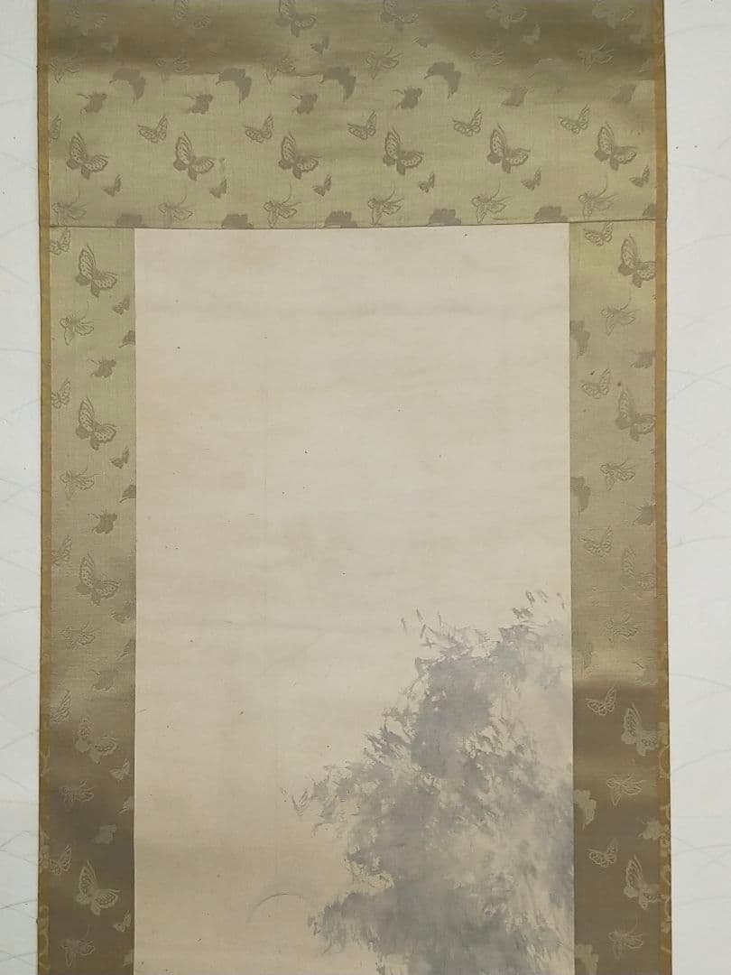 ♥【模写】　掛軸　菱田春草　山水図　識箱付き　掛け軸　骨董品