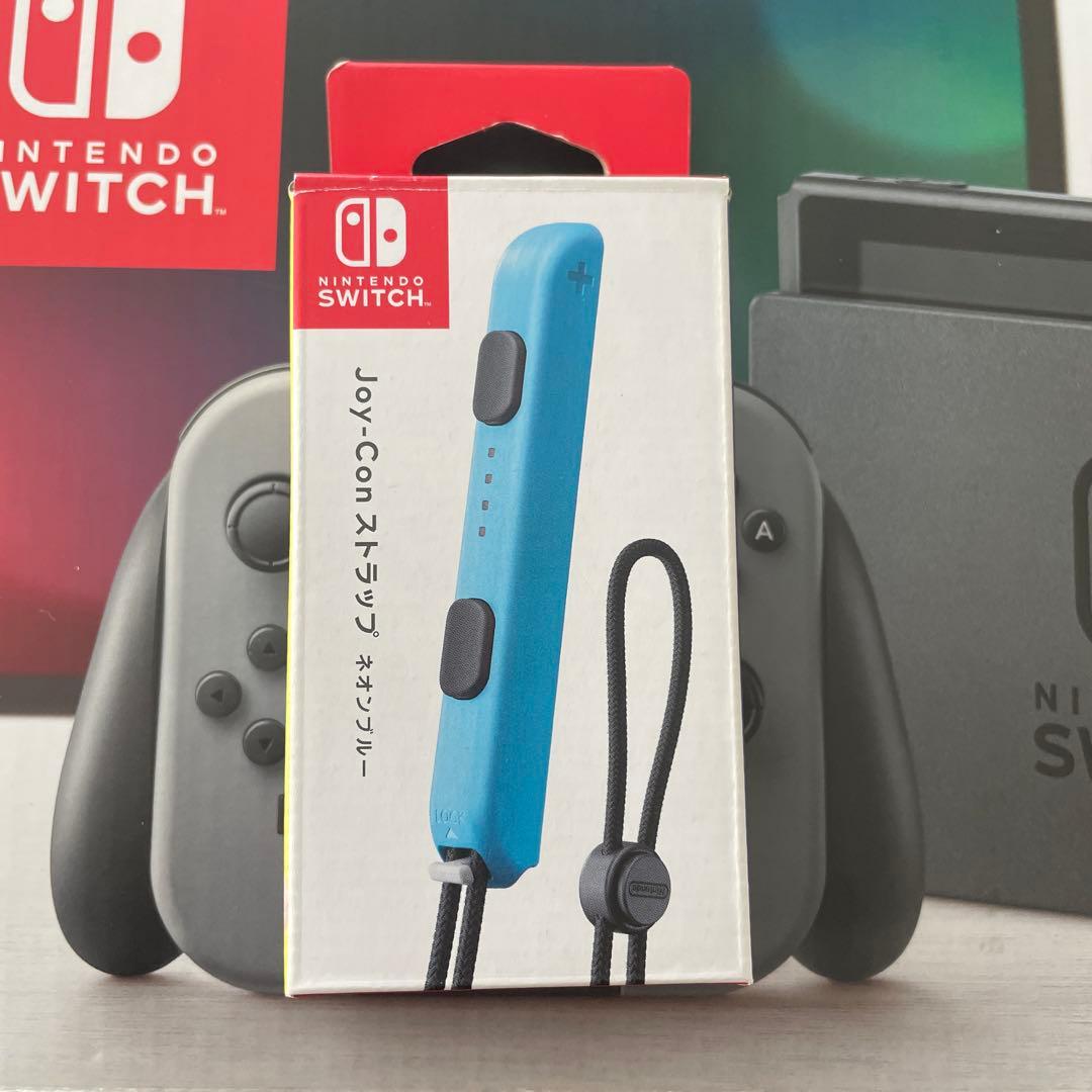 55SAJI Nintendo Switch 本体 グレー ストラップ付き