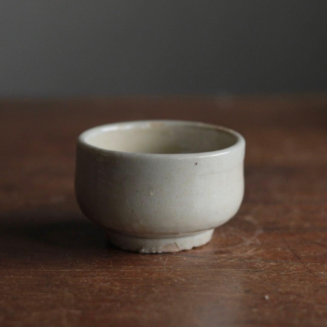 李朝 白磁 半筒 盃 ぐい呑み 古美術 古道具 アンティーク