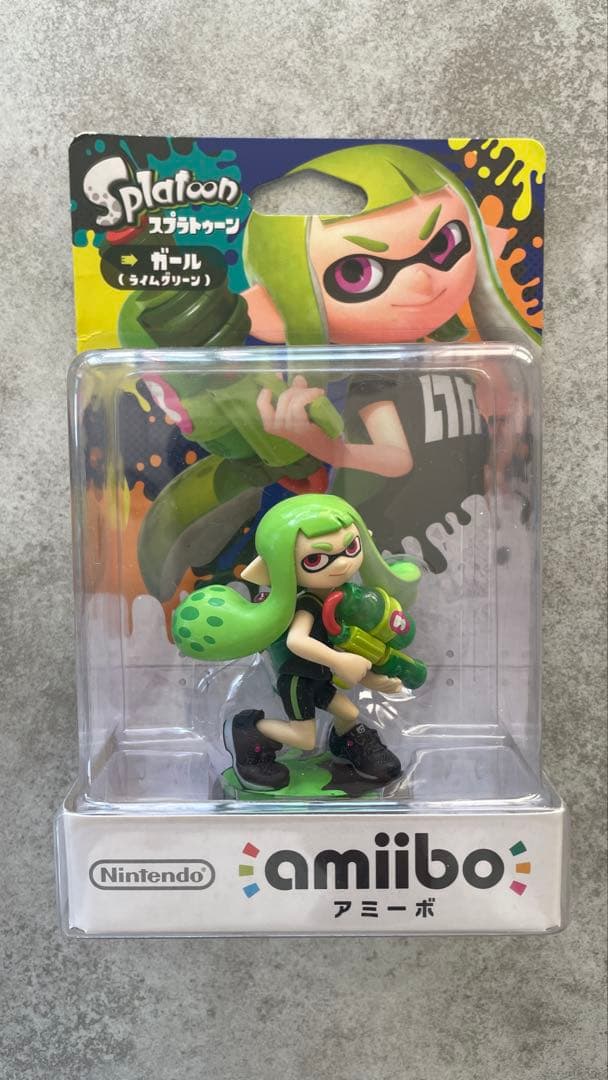 アミーボ スプラトゥーン ガールライムグリーン ボーイネオングリーン イカ 4個