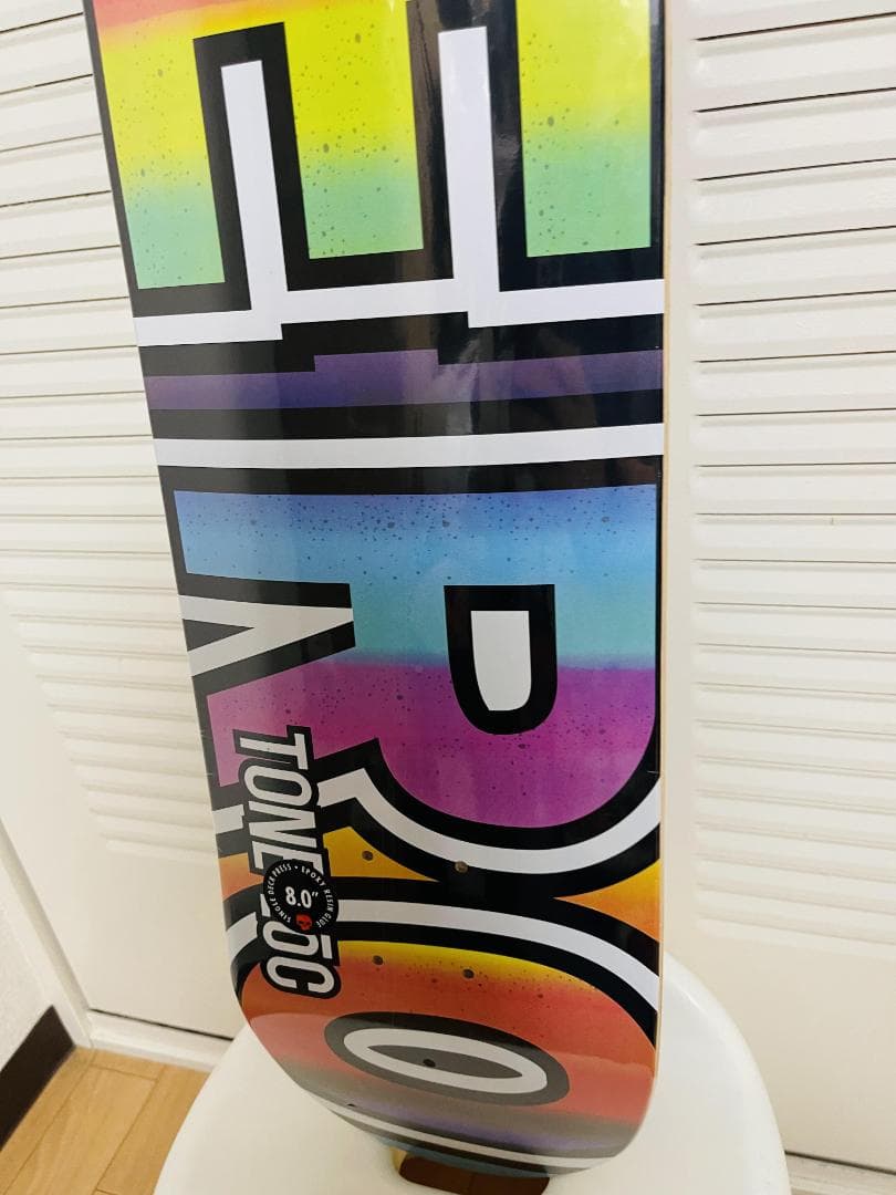 台湾製無地黒デッキテープ付き　ZERO ゼロ スケートボード8.0デッキ