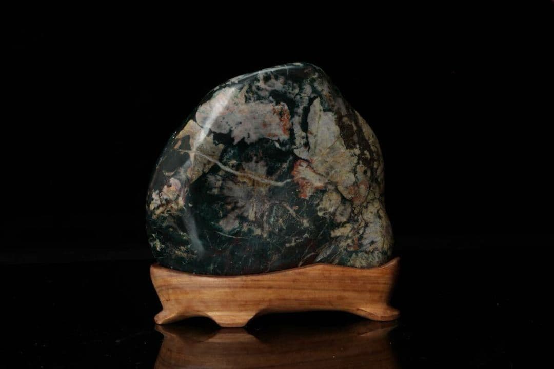 【希少・美石】菊花石 菊紋石 白菊 802g 天然石 水石 盆石 盆景 鉱物