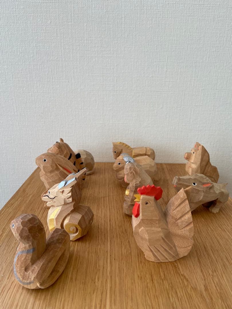 松本明慶　干支　置物　木彫り