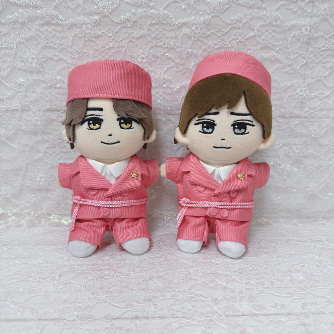 ゆん様　はぴぬい　ぬい服　ピンクコーデ　郵便屋さんコーデ