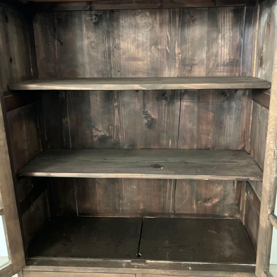 レトロ　アンティーク　古道具　古家具　本棚　食器棚　ガラス棚　キャビネット