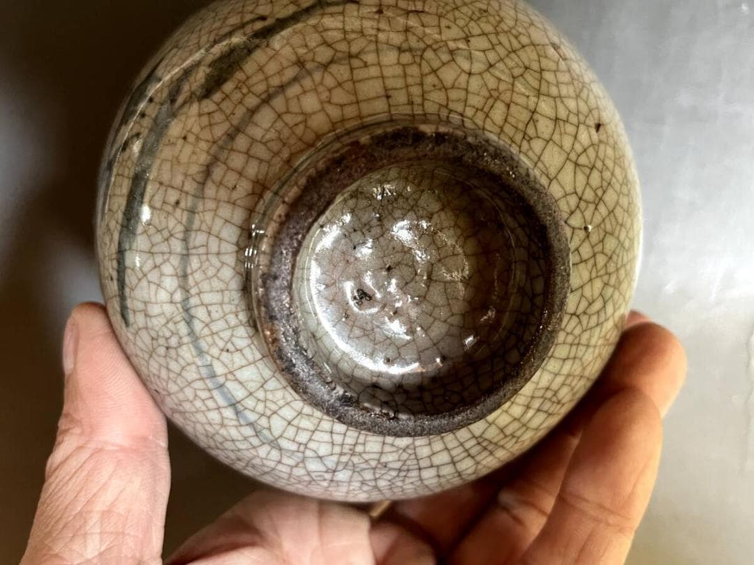 茶碗■伝世木原茶碗 江戸期 半陶半磁器 金次直し 古美術 時代物 骨董品■