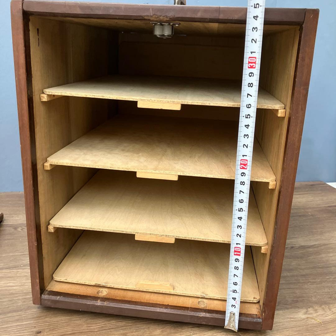 E-3 希少 彫刻 竹林デザイン 木製 4段 収納ボックス 小引き出し 収納