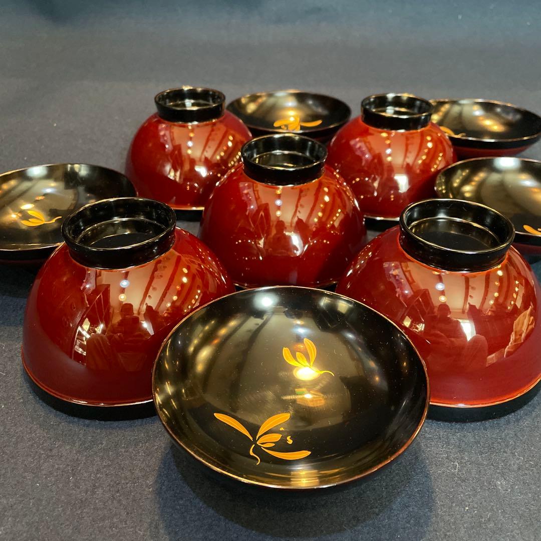 『堅牢で布着』の「木製 輪島塗 溜塗」【吸物椀】五客セットです。※吸物椀　漆器